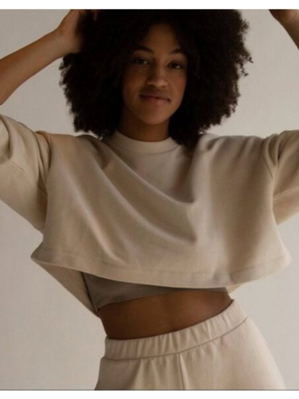 OAK & FORT Cropped Boxy Sweatshirt Size M